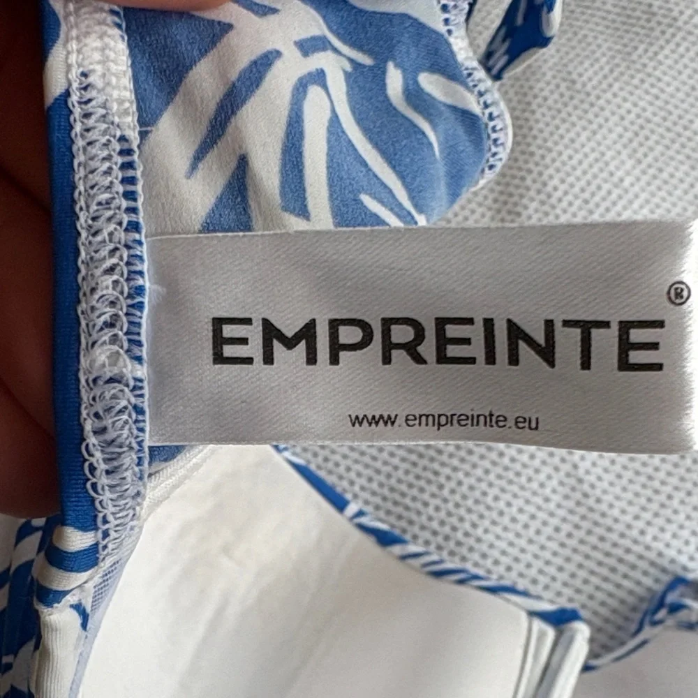 Empreinte Blue and White Floral Underwire Bikini Top with Adjustable Straps 32G